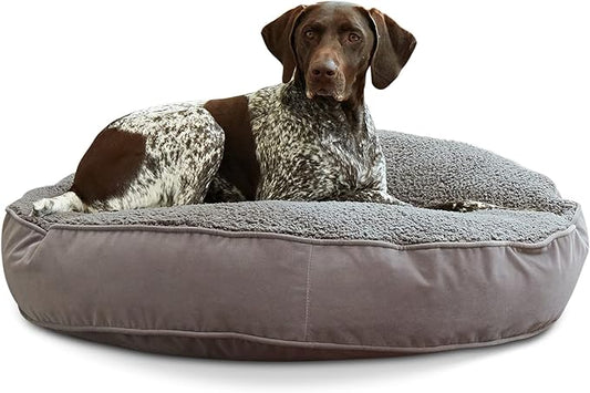 Happy Hounds Scout Deluxe Round Pillow Style Sherpa Dog Bed (36 x 36 in.),