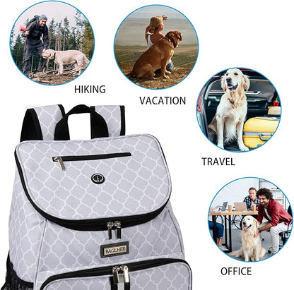 BAGLHER丨Dog Travel Bag, Airline Approved Pet Supplies Backpack, Dog Travel Backpack with 2 Silicone Collapsible Bowls and 2 Food Baskets