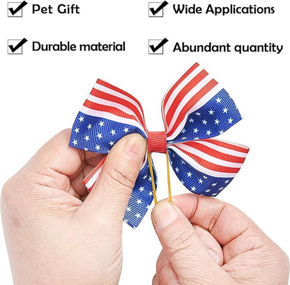 24PCS 4th of July Big Dog Hair Bows