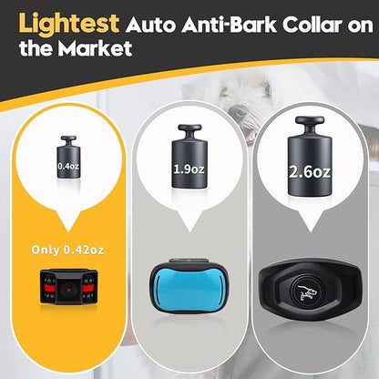 Tiniest Bark Collar for Small Dogs 5-15lbs 1.6 * 1in & 0.42oz, No 5 Sensitivity