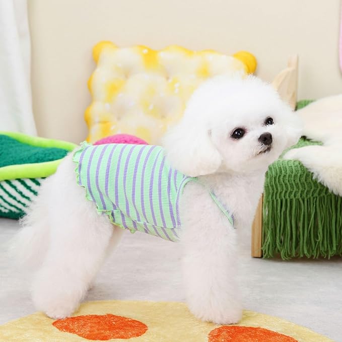 Cute Summer Dog T Shirt Striped Pet T-Shirts