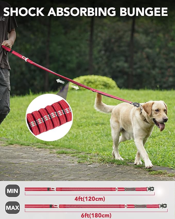 Joytale Tactical Dog Leash Heavy Duty 4-6FT Shock 2 Padded