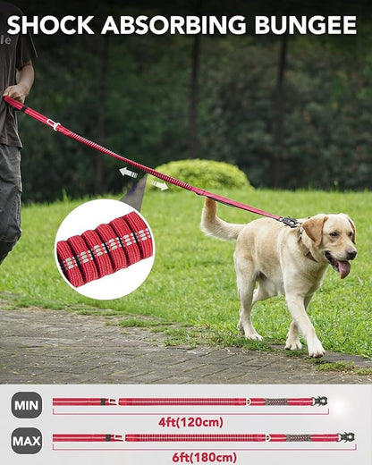 Joytale Tactical Dog Leash Heavy Duty 4-6FT Shock 2 Padded