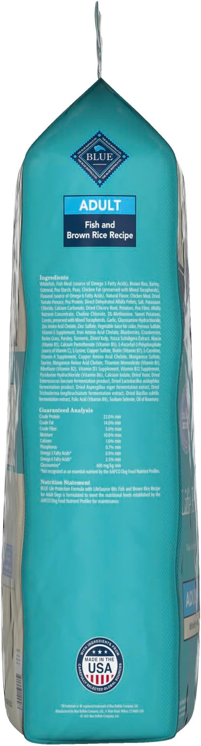 Blue Buffalo Life Protection Formula Adult Dry Dog Food, Helps Build and Maintain Strong Muscles, Made with Natural Ingredients, Fish & Brown Rice Recipe, 34-lb. Bag