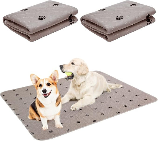 PUPTECK Washable Pee Pads for Dogs - 2 Pack 36" x 41" Waterproof Reusable Puppy Potty Training Pads Whelping Mat- Fast Absorption Non-Slip Pet Food Feeding Mat - Pad for Small Animals