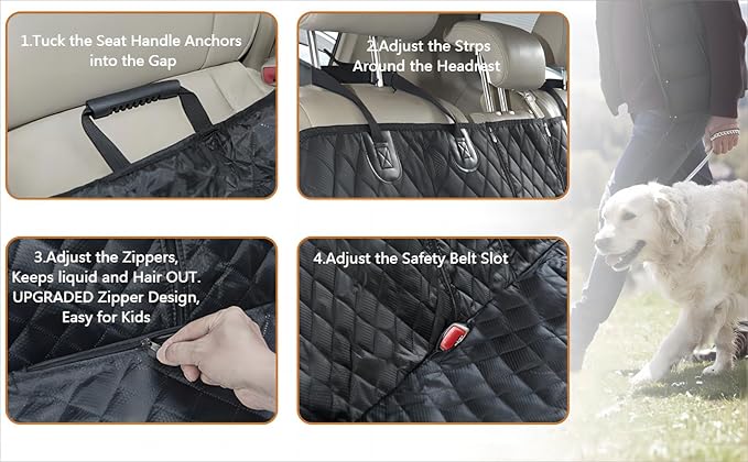 Dog Car Seat Cover for Back Seat Cover for Kids