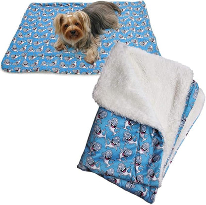 Klippo Dog/Puppy Luxurious Minky & Ultra-Plush Blanket ONE Size (Silly Shark)