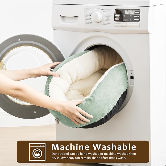 Love's cabin Round Donut Cat and Dog Cushion Bed 30in Pet