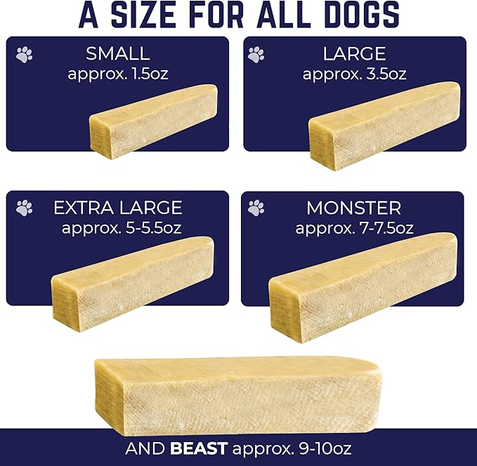 Devil Dog Pet Co. Himalayan Yak Chews – Beast 1 Pack, Yak Cheese Dog Chews, 100% Natural & Healthy, Odor Free, Long Lasting, Yak Chew Treats – Premium Yak Milk Dog Chew, Yak Bones for Dogs