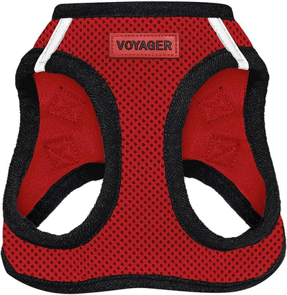 Voyager Step-in Air Dog Harness - All Weather Mesh Step in Vest Harness for Small and Medium Dogs and Cats by Best Pet Supplies - Harness (Red/Black Trim), M (Chest: 16-18")