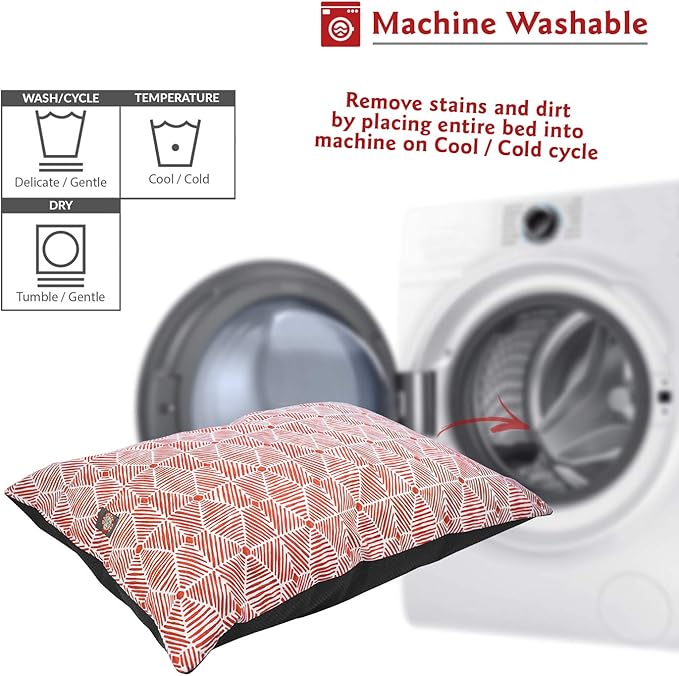 Majestic Pet Rectangle Large Dog Bed Washable – Non Slip Comfy Pet Bed – Dog Crate Bed Super Value Pillow Dog Bed – Dog Kennel Bed for Sleeping 46 x 35 Inch