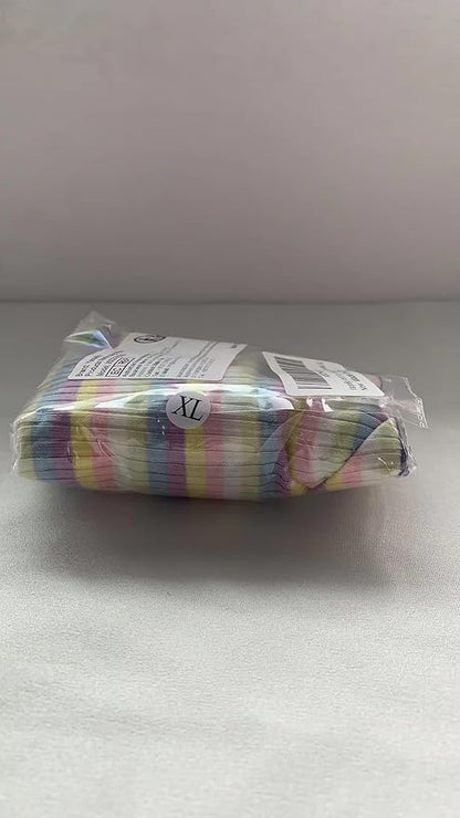 Small Medium Dog Clothes Rainbow Striped Dog Shirts Stretchable Long Sleeve Cat T-Shirt Pet Outfits for Chihuahua Yorkie Teddy (Purple Edge