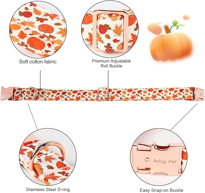 ARING PET Fall Dog Collar-Cute Halloween Dog Collar with Bow