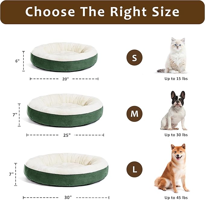 Love's cabin Round Donut Cat and Dog Cushion Bed 30in Pet