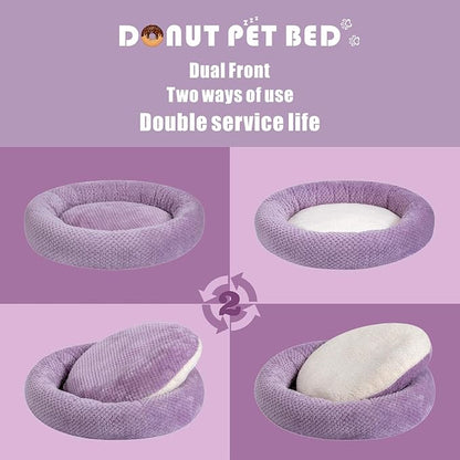 WONDER MIRACLE Fuzzy Deluxe Pet Beds (24" x 24", Lavender)