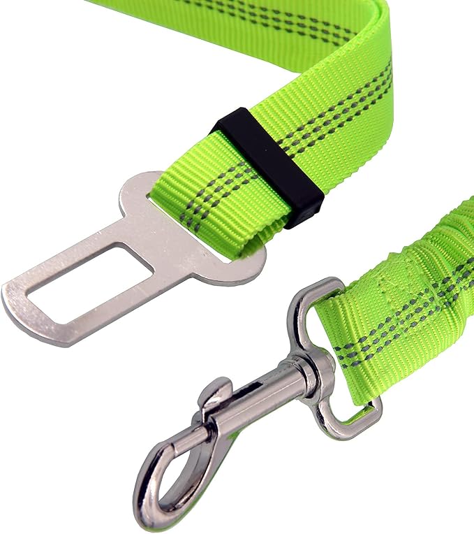 2 Dog Car Harness Seatbelt Seat Belt Leash Travel Accessories Bungee Anti Shock Pet Cat Adjustable Lead Clip Safety Seats Belts Green