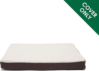 Furhaven Replacement Dog Bed Cover Sherpa & Suede Mattress, Machine Washable - Espresso, Small