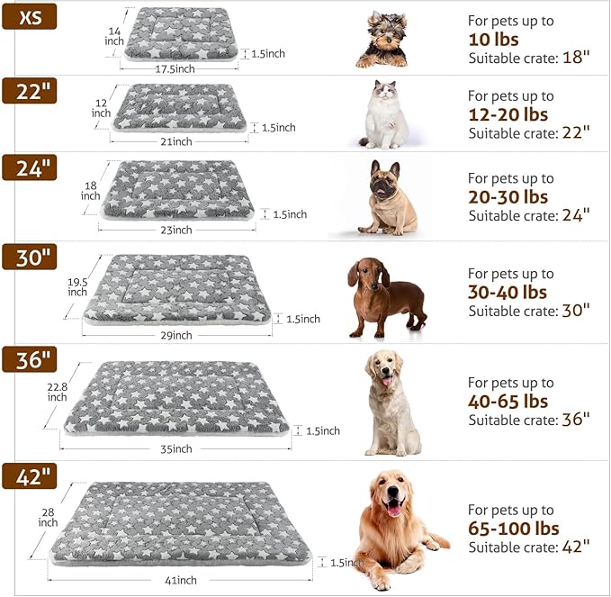 Mora Pets Dog Bed Crate Pad Ultra Soft 29 x 21 inch