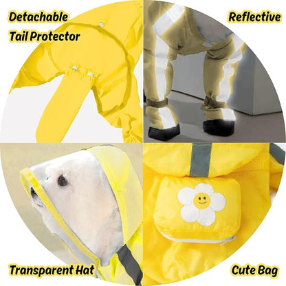 HDKUW Dog Raincoat and Rain Shoes Set