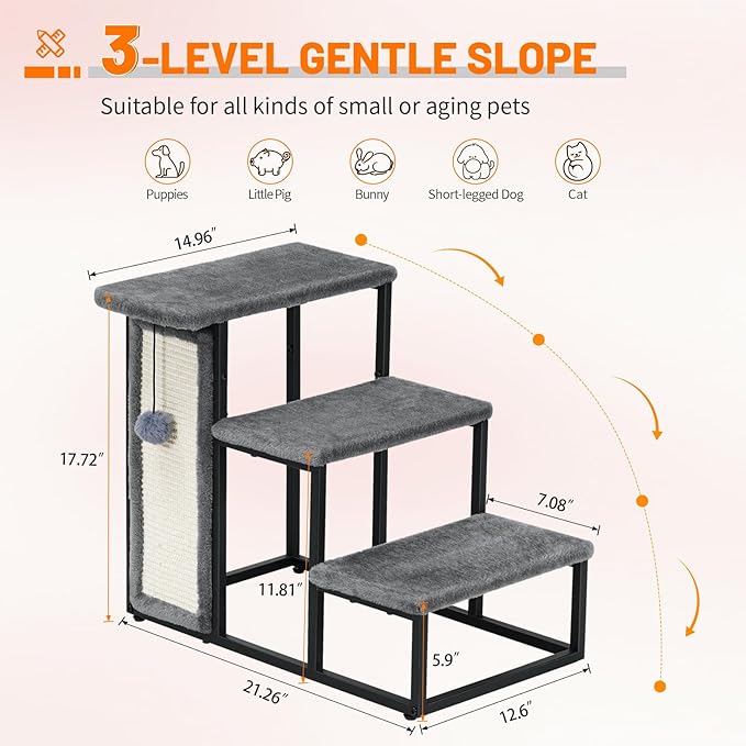 Snughome Dog Steps for Small Dogs 3-Step Pet