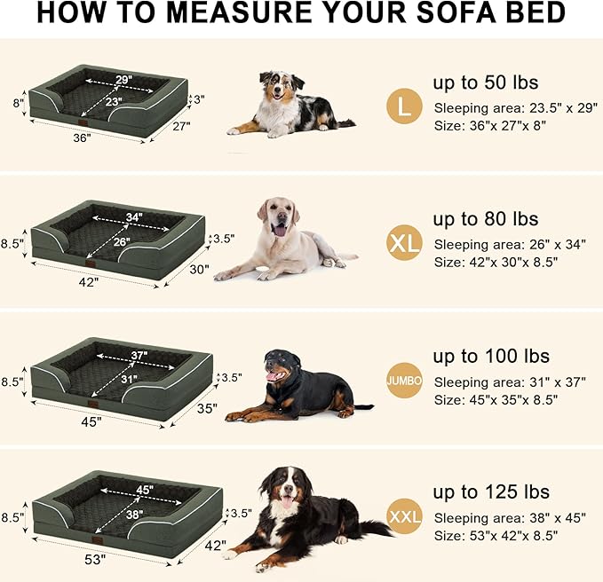 Memory Foam XXL Dog Bed with Bolsters