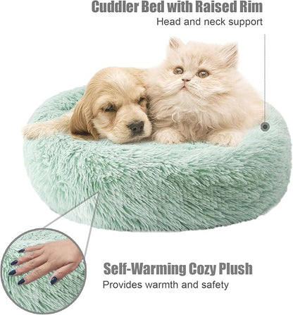 Aurako Cat Bed Dog Bed Round Cushion Pet 20" Green
