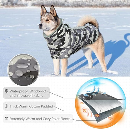 IDOMIK Warm Dog Coats with Harness 3XL
