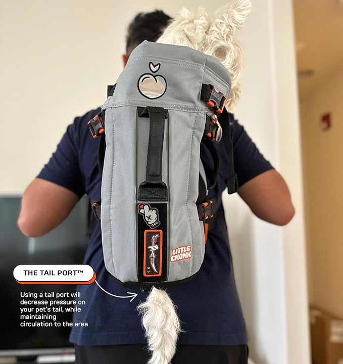 The Maxine One Dog Backpack Carrier by LITTLE CHONK | Made for Pets Up to 50 lbs | Adjustable Front Facing Bag for Travel or Hiking | Dog Carrier for Medium Sized Breeds - Chonkcrete Gray