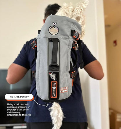 The Maxine One Dog Backpack Carrier by LITTLE CHONK | Made for Pets Up to 50 lbs | Adjustable Front Facing Bag for Travel or Hiking | Dog Carrier for Medium Sized Breeds - Chonkcrete Gray