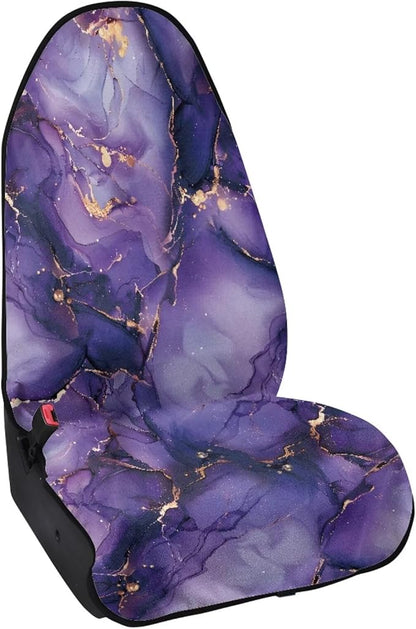 Purple Marble Sweatproof Towel Car Front Seat Cover Non-Slip Bucket Seat Protector Easy to Install Universal Seat Cover for Car