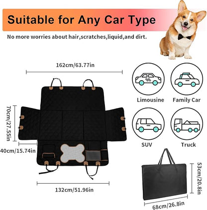 Dog Hammock for Car Hard Bottom Back Seat Extender for Dogs