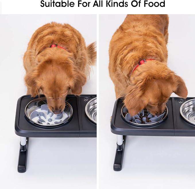 Slow Eating Feeder Insert [22 Big Octopus Suction Cups] Super Firm [Cuttable] for Large Breed and Medium Size Dog Compatible with Regular and Elevated Bowls (Flower)