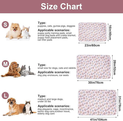 Dono 1 Pack 3 Dog Blankets, Soft Fluffy Fleece Pet Blanket Warm Sleep Mat Paw Print Design Puppy Kitten Throw Blanket Doggy Mat, Blanket for Dogs