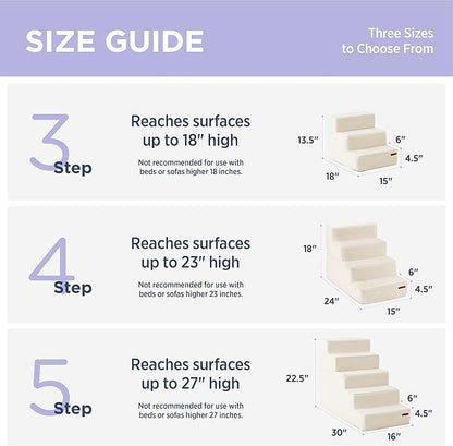 Lesure Dog Stairs for Small Dogs 3 Steps