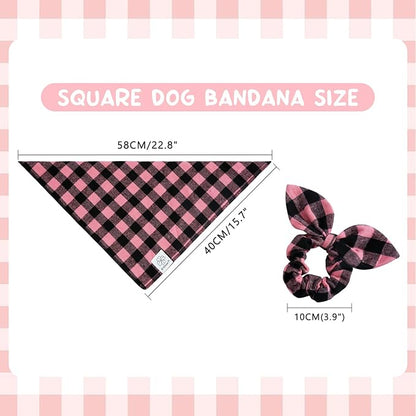 E-Clover Dog Bandanas & Matching Scrunchie Girl Dog