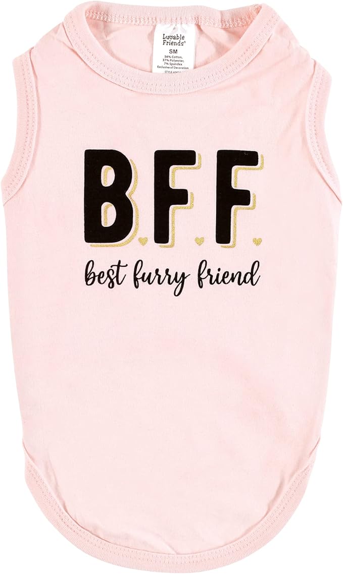 Luvable Friends Dog Pet Dog and Cats Cotton T-Shirts 2pk