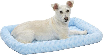 MidWest Homes for Pets Bolster Dog Bed 30L-Inch Blue Dog Bed or Cat Bed w/ Comfortable Bolster 30-Inch Dog