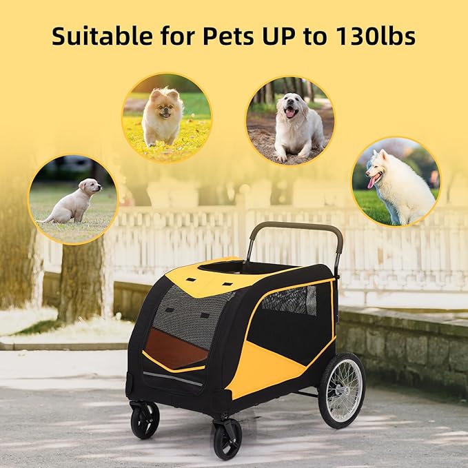 Gyabnw 4 Wheel Dog Stroller for Large Pet