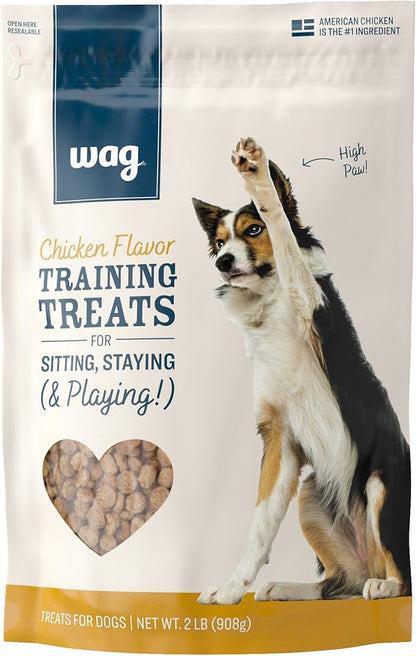 Amazon Brand – Wag Chicken Flavor Training Treats for Dogs, 2 lb. Bag (32 oz)