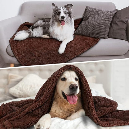 PetAmi Fluffy Waterproof Dog Blanket for Bed Large Dogs 60x80)