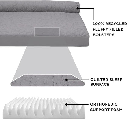 Furhaven Orthopedic Dog Bed for Medium/Small Dogs w/ Removable Bolsters & Washable Cover 35 lbs