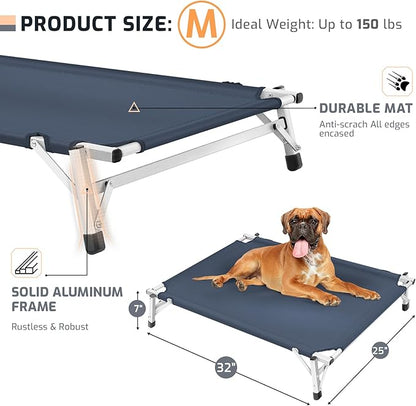 Dog Bed Medium Size Dog: Raised Elevated Cooling Cots Chew Proof Dog Bed