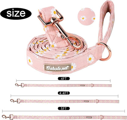 Spring Dog Leash Durable Handmade Baby Pink Daisy 150cm