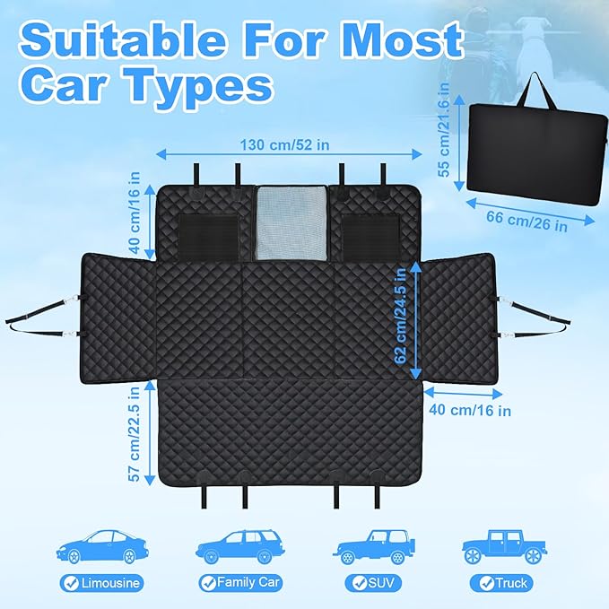 Wn's Day Dog Car Seat Cover for Back Seat