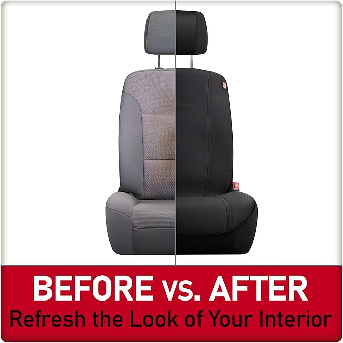 DICKIES® 2-Piece Puncture-Resistant Front Seat Covers for Cars 40200ADC (Black)