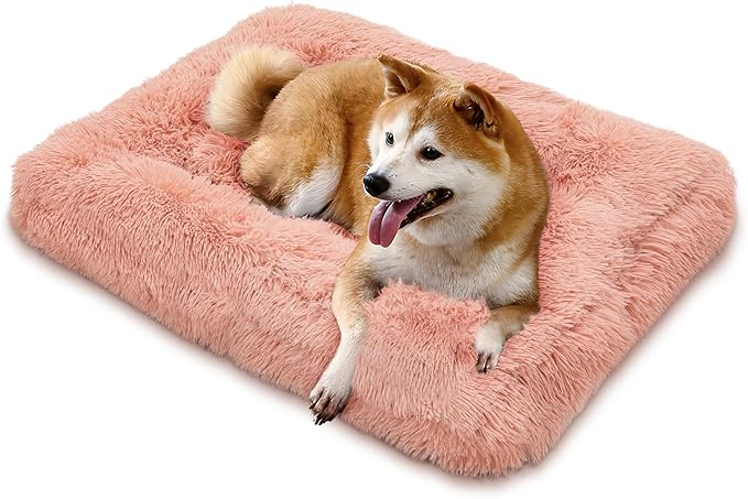 MoNiBloom 36.5"x29"x5" Dog Beds for Medium Size Dogs Machine-Washable Long Plush Pet Beds Warming Cozy Soft Bed for Dogs and Cat