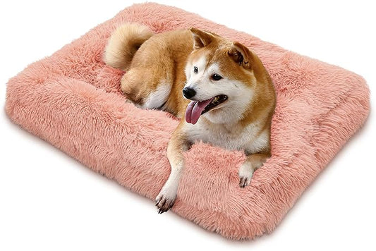 MoNiBloom 36.5"x29"x5" Dog Beds for Medium Size Dogs Machine-Washable Long Plush Pet Beds Warming Cozy Soft Bed for Dogs and Cat