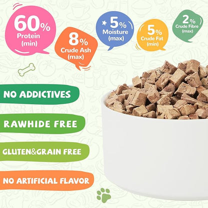 Freeze Dried Chicken Liver Pet Treats, High Protein Freeze-Dried Pet Food for Dogs, Cats, Fresh Ingredient Snacks, 4.6 oz, Rawhide Free&Grain Free