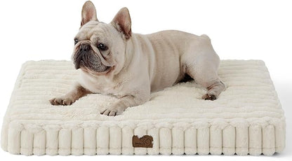 Bedsure Orthopedic Dog Bed for Medium Dogs (30x20, Cream)