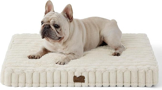 Bedsure Orthopedic Dog Bed for Medium Dogs (30x20, Cream)